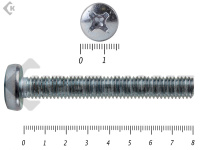 Винт полуцилиндрическая головка,цинк DIN7985 8х 80 (1000шт)