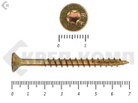 Саморезы Конструкционные, потай Torx, желтый цинк   6.0х 70 мм ПРОФИ HIMTEX без об.рез (200 шт)