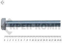 Болт полная резьба, цинк DIN933 20х200 пр.8,8 (25кг/53)