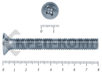 Винт потайной,цинк DIN965 8х 80 Фасовка (80шт)