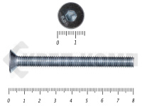 Винт потайной с внутр. шестигр., полная резьба, цинк DIN 7991  8х80 пр.8.8 Фасовка МОСКРЕП(50шт) 