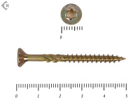 Саморезы Конструкционные, потай Torx, желтый цинк   4.5х 50 мм (20 шт) 