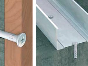 Прямой монтаж дюбелей в рамках стального основания