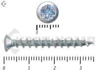 Шуруп оконный, крупная резьба, Белый цинк 4,1х35 Kn (50шт)