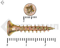 Саморез желтый цинк POZY 4,5х25 (10000шт)