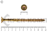 Саморезы Конструкционные, потай Torx, желтый цинк   5.0х120 мм ПРОФИ HIMTEX (10 шт)